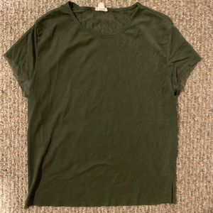 Sheer army green midi top